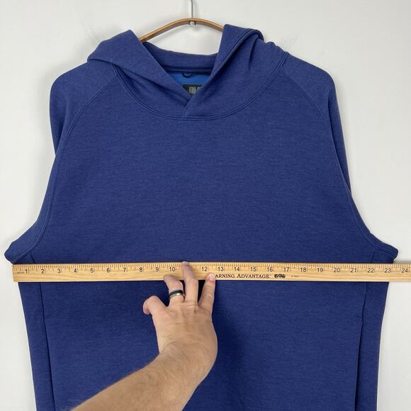 UNIQLO Men’s Size Large Sweat Oversized Baggy Pull Over Blue Hoodie Polyester - Picture 7 of 7